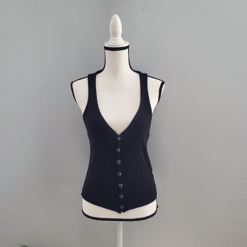 Forever 21 Sleeveless Black Ribbed Tee S